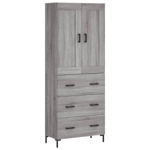 Aparador alto madera contrachapada gris sonoma 69.5x34x180 cm M 2