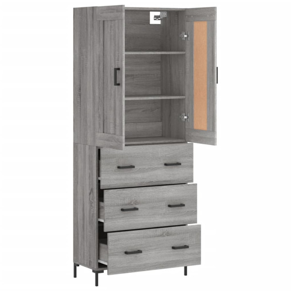Aparador alto madera contrachapada gris sonoma 69.5x34x180 cm M 4