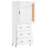 Aparador alto madera contrachapada blanco 69.5x34x180 cm 4