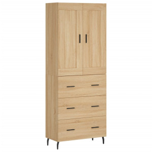 Aparador alto madera contrachapada color roble 69.5x34x180 cm H