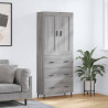 Aparador alto madera contrachapada gris sonoma 69.5x34x180 cm 1