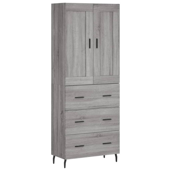 Aparador alto madera contrachapada gris sonoma 69.5x34x180 cm M 2