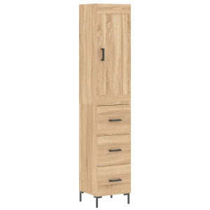 Aparador de madera contrachapada roble Sonoma 34.5x34x180 cm H