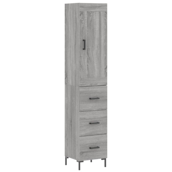Aparador alto madera contrachapada gris Sonoma 34.5x34x180 cm M 2