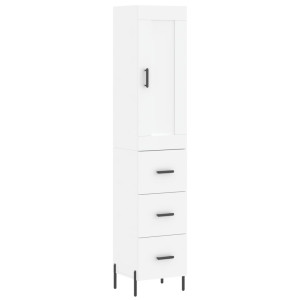 Aparador alto madera contrachapada blanco 34.5x34x180 cm H