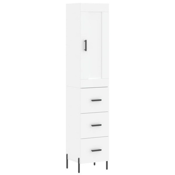 Aparador alto madera contrachapada blanco 34.5x34x180 cm M 2