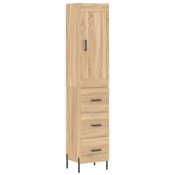Aparador de madera contrachapada roble Sonoma 34.5x34x180 cm M 2