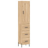 Aparador de madera contrachapada roble Sonoma 34.5x34x180 cm 2