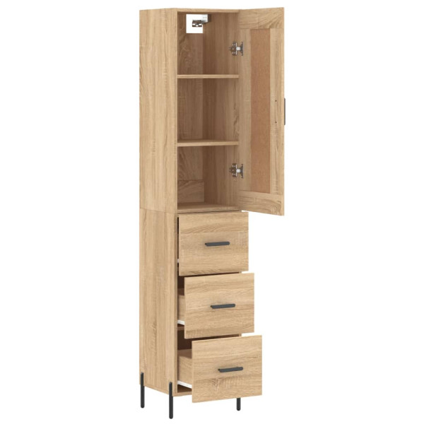 Aparador de madera contrachapada roble Sonoma 34.5x34x180 cm M 4