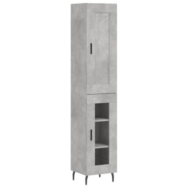 Aparador de madera contrachapada gris hormigón 34.5x34x180 cm M 2