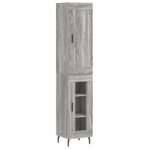 Aparador alto madera contrachapada gris Sonoma 34.5x34x180 cm H