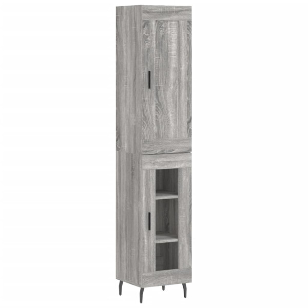 Aparador alto madera contrachapada gris Sonoma 34.5x34x180 cm M 2