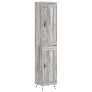 Aparador alto madera contrachapada gris Sonoma 34.5x34x180 cm H