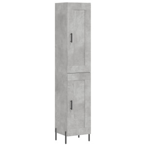 Aparador de madera contrachapada gris hormigón 34.5x34x180 cm H