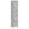Aparador de madera contrachapada gris hormigón 34.5x34x180 cm 2