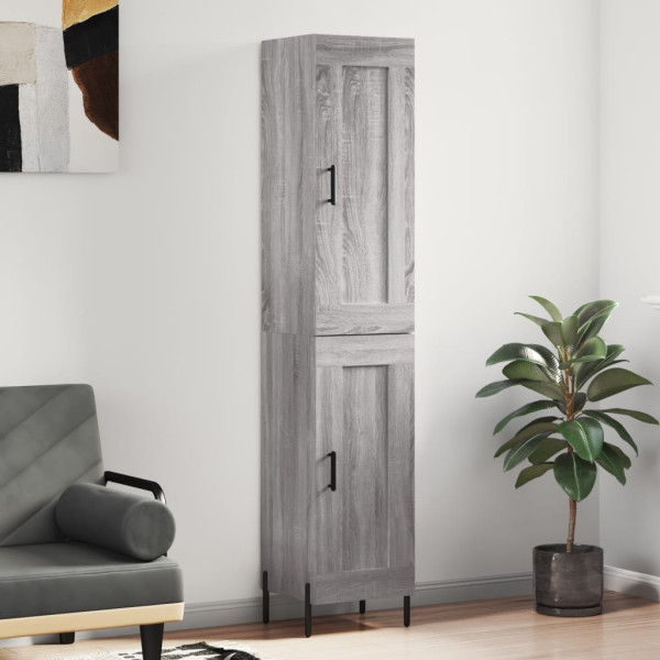 Aparador alto madera contrachapada gris Sonoma 34.5x34x180 cm D