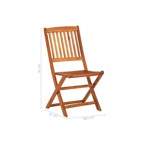 7 pcs conj. de jantar para jardim 180x90x75 cm acácia maciça M 6