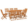 Set de comedor de jardín 9 piezas madera maciza de acacia 1