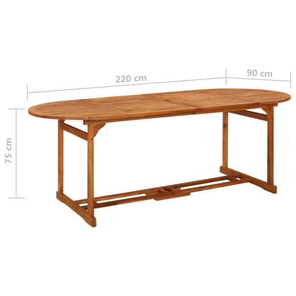 Set de comedor de jardín 11 piezas madera maciza de acacia M 7