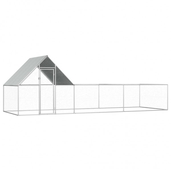 Gallinero de acero galvanizado 6x2x2 m D