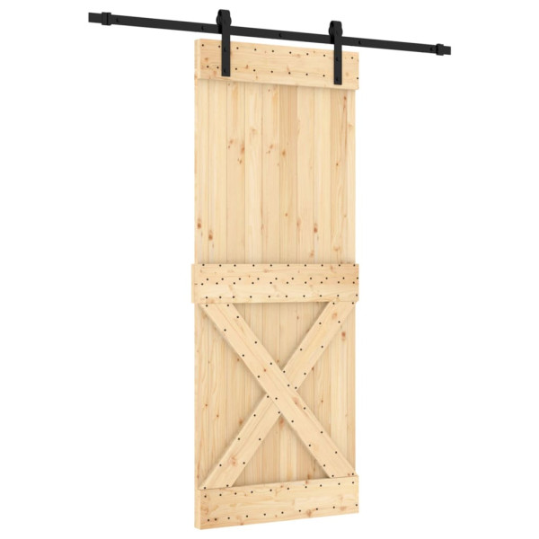 Puerta corredera con herrajes madera maciza de pino 80x210 cm M 2