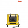 Remolque bicicleta para perros hierro tela Oxford amarillo gris 4