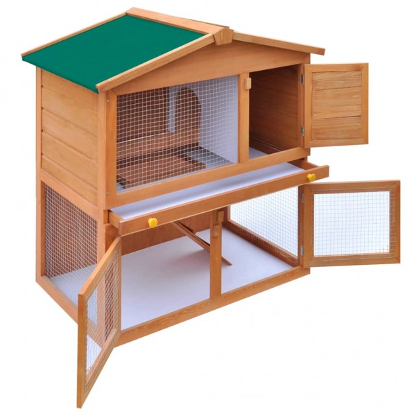 Casa de animales pequeños jaula conejera 3 puertas madera M 3