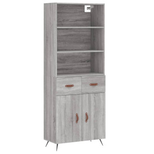 Aparador alto madera contrachapada gris sonoma 69.5x34x180 cm H