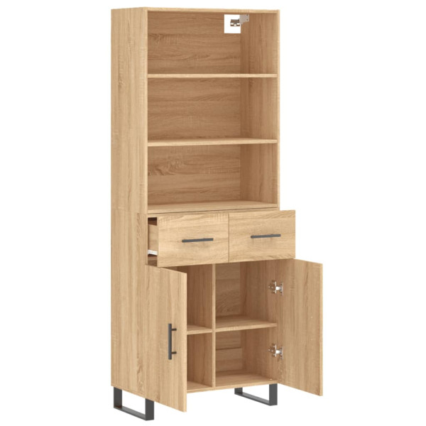 Aparador alto madera contrachapada color roble 69.5x34x180 cm M 4