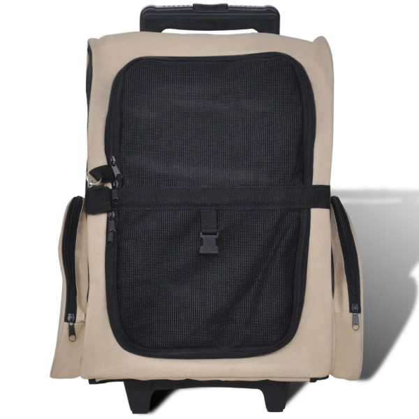 Carrito trolley plegable multiusos para mascotas beige M 2