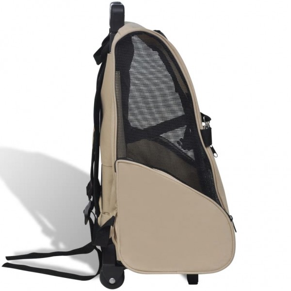 Carrito trolley plegable multiusos para mascotas beige M 3