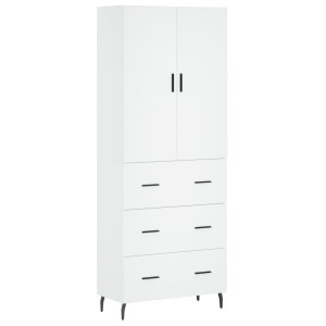 Aparador alto madera contrachapada blanco 69.5x34x180 cm H