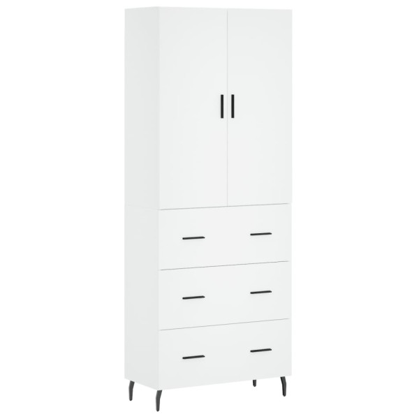 Aparador alto madera contrachapada blanco 69.5x34x180 cm M 2