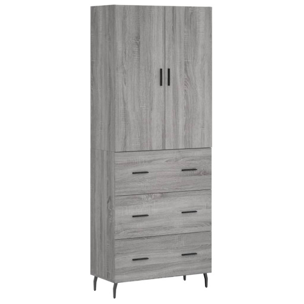 Aparador alto madera contrachapada gris sonoma 69.5x34x180 cm M 2