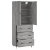 Aparador alto madera contrachapada gris sonoma 69.5x34x180 cm 4