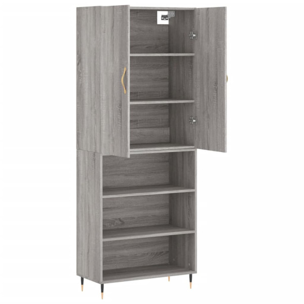 Aparador alto madera contrachapada gris sonoma 69.5x34x180 cm M 4