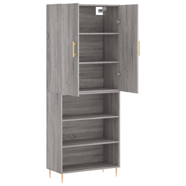 Aparador alto madera contrachapada gris sonoma 69.5x34x180 cm M 4