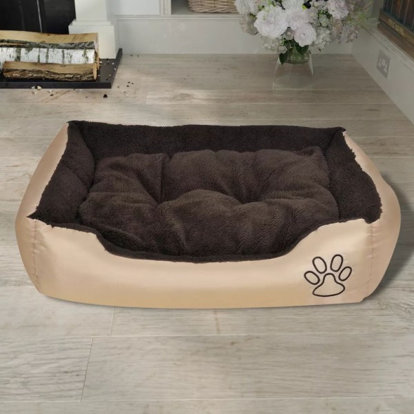 Cama para cães quente com almofadão acolchoado L M 2