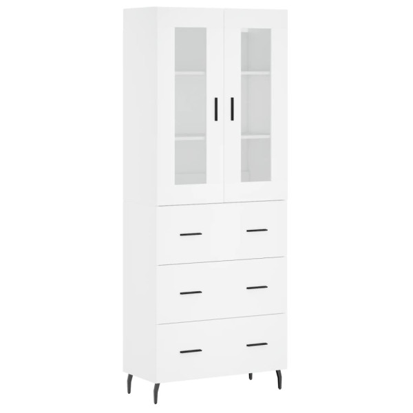 Aparador alto madera contrachapada blanco 69.5x34x180 cm M 2