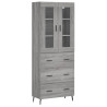 Aparador alto madera contrachapada gris sonoma 69.5x34x180 cm 2