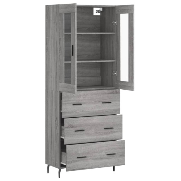 Aparador alto madera contrachapada gris sonoma 69.5x34x180 cm M 4