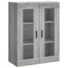 Aparador alto madera contrachapada gris sonoma 69.5x34x180 cm 5