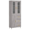 Aparador alto madera contrachapada gris sonoma 69.5x34x180 cm 2
