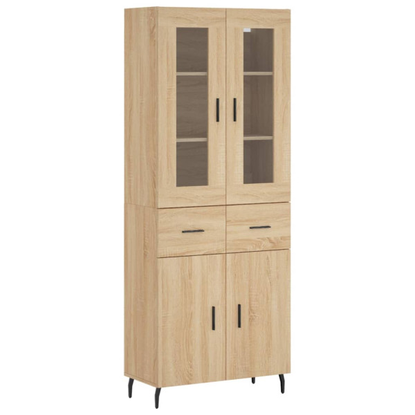 Aparador alto madera contrachapada color roble 69.5x34x180 cm M 2