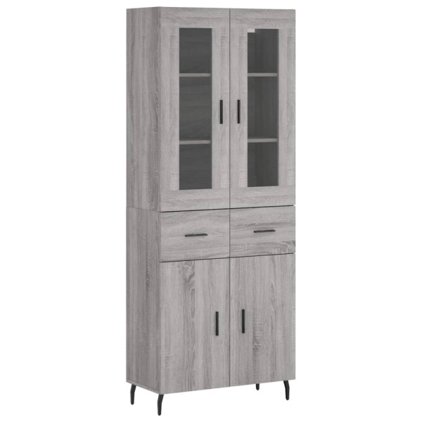 Aparador alto madera contrachapada gris sonoma 69.5x34x180 cm M 2