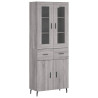 Aparador alto madera contrachapada gris sonoma 69.5x34x180 cm 2