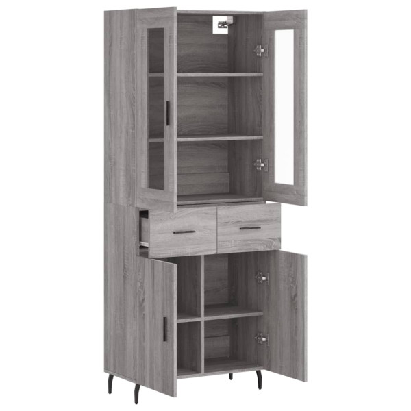 Aparador alto madera contrachapada gris sonoma 69.5x34x180 cm M 4