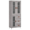 Aparador alto madera contrachapada gris sonoma 69.5x34x180 cm 2