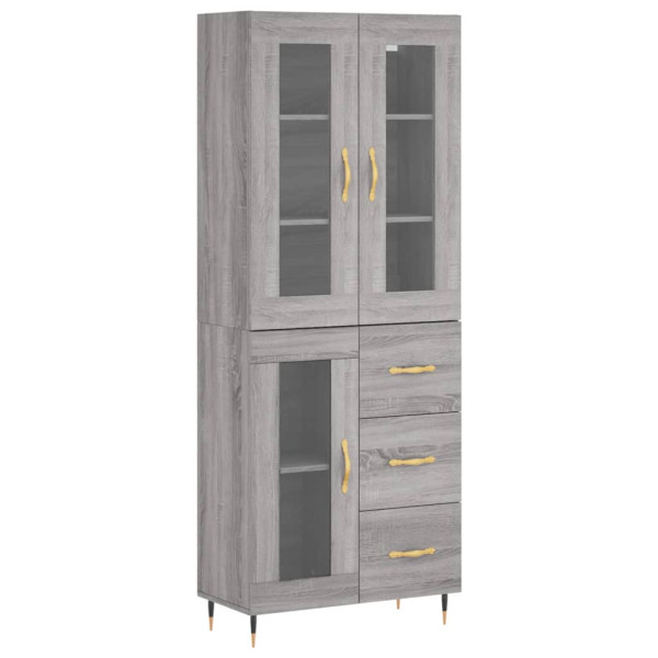 Aparador alto madera contrachapada gris sonoma 69.5x34x180 cm M 2