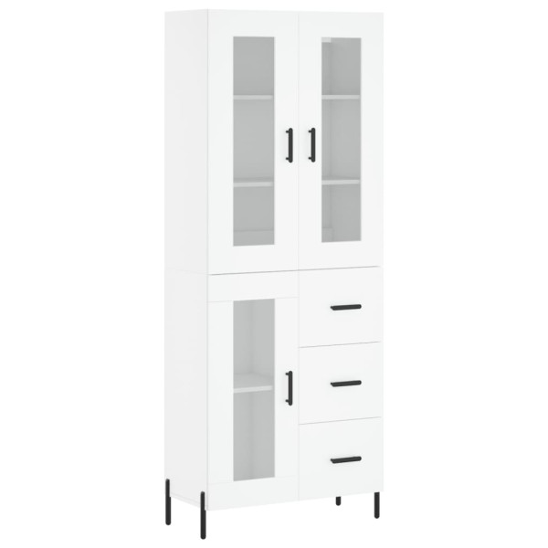 Aparador alto madera contrachapada blanco 69.5x34x180 cm M 2